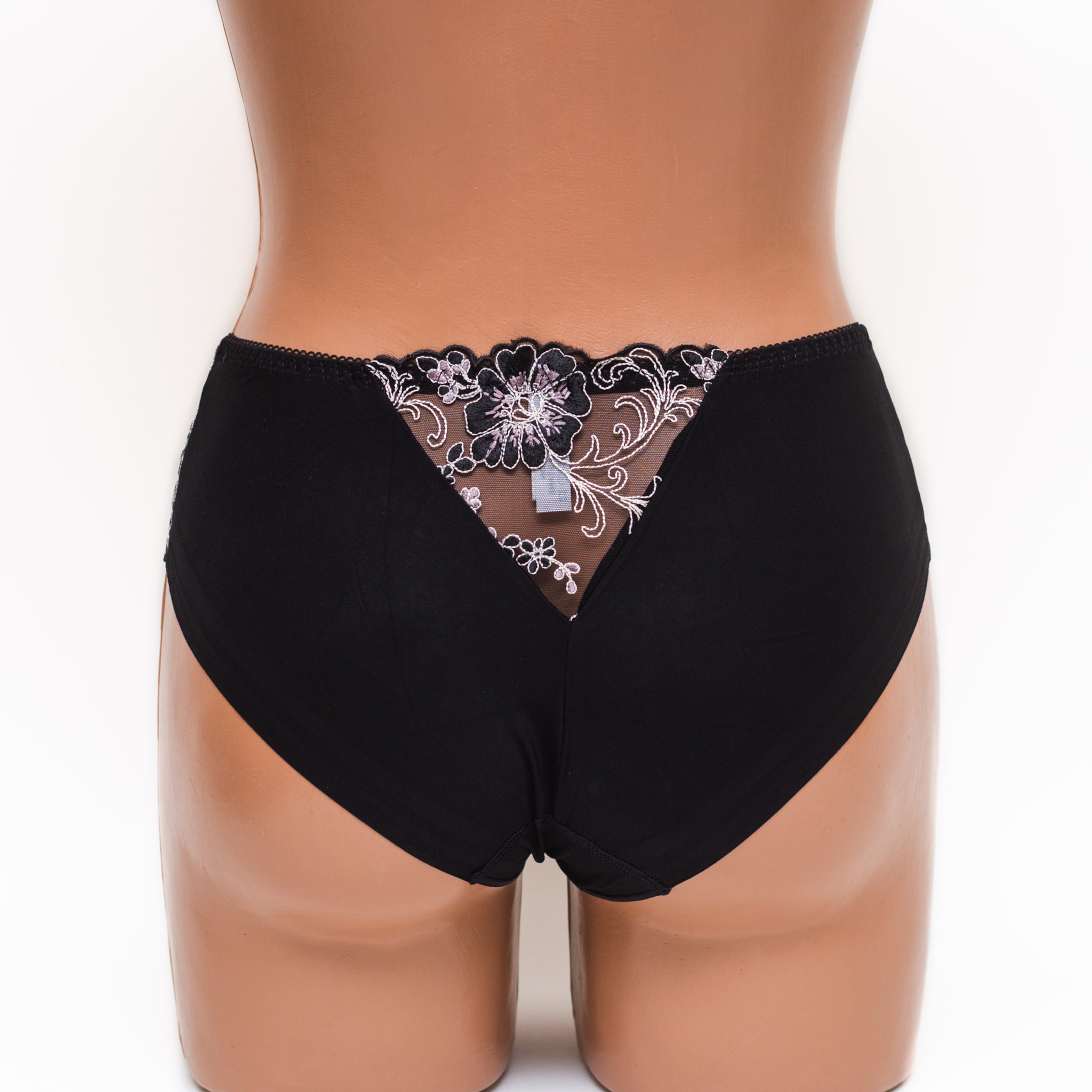 Жіночі труси мікрофібра з вишивкою Lanny mode 21775 чорні k3758-3